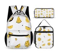 Hixingo Sac à Dos Scolaire 3 Pièces avec Sac à Lunch Isotherme et Trousse (Motif de Fruit 6,One Size)