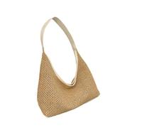 Hixingo Sac à Main en Paille pour Femmes Grande Capacité Mode Boho Sac Tissé à la Main Plage d'été pour Voyage Vacances Achats et Prendre des Photos (Blanc,30x33x9cm)