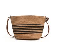 Hixingo Sac à Main en Paille pour Femmes Grande Capacité Mode Boho Sac Tissé à la Main Plage d'été pour Voyage Vacances Achats et Prendre des Photos (Marron,25x16x9cm)