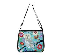 Hixingo Sac a Main Femme Grand, Sac Cabas Femme Tote Bag Sac en Toile Femme Shopper Porté Epaule Bandoulière Sac à Main Pliable pour l'école, Travail, Shopping, 3D Hibou (Fleurs,22 * 20 * 7cm)