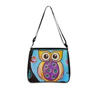 Hixingo Sac a Main Femme Grand, Sac Cabas Femme Tote Bag Sac en Toile Femme Shopper Porté Epaule Bandoulière Sac à Main Pliable pour l'école, Travail, Shopping, 3D Hibou (Peinture,22 * 20 * 7cm)