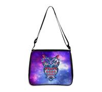 Hixingo Sac a Main Femme Grand, Sac Cabas Femme Tote Bag Sac en Toile Femme Shopper Porté Epaule Bandoulière Sac à Main Pliable pour l'école, Travail, Shopping, 3D Hibou (Ciel étoilé,22 * 20 * 7cm)