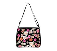 Hixingo Sac a Main Femme Grand, Sac Cabas Femme Tote Bag Sac en Toile Femme Shopper Porté Epaule Bandoulière Sac à Main Pliable pour l'école, Travail, Shopping, Classic Fleurs (Noir,28 * 24 * 7cm)