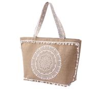 Hixingo Sac de Plage Paille XXL Femme Homme, Grand Sac de Plage en Été Cabas de Piscine Pliable Léger Beach Tote Bag pour Vacances, Gymnase, Voyage, Shopping (60 * 20 * 48cm,Blanc)