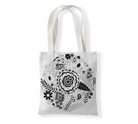 Hixingo Sac de Plage Toile XXL Femme Homme, Grand Sac de Plage en Été Cabas de Piscine Pliable Léger Beach Tote Bag pour Vacances, Gymnase, Voyage, Shopping (37 * 33cm,Impression noire2)