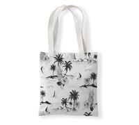 Hixingo Sac de Plage Toile XXL Femme Homme, Grand Sac de Plage en Été Cabas de Piscine Pliable Léger Beach Tote Bag pour Vacances, Gymnase, Voyage, Shopping (37 * 33cm,Impression noire7)