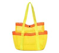 Hixingo Sac de Plage XXL Femme Homme, Grand Sac de Plage en Été Cabas de Piscine Pliable Léger Beach Tote Bag pour Vacances, Gymnase, Voyage, Shopping (27 * 25 * 21CM,B03 Jaune)