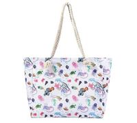Hixingo Sac de Plage XXL Femme Homme, Grand Sac de Plage en Été Cabas de Piscine Pliable Léger Beach Tote Bag pour Vacances, Gymnase, Voyage, Shopping (42 * 13 * 36CM,Poisson de mer)