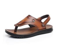 Hixingo Sandalen Herren Leder Elegant Sommer, Trekkingsandalen Herren leder Leichte Bequeme mit Klettverschluss Riemen Rutschfeste Sohle für Wandern Pool Urlaub (CS2681 Schwarz,39)