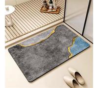 Hixingo Série 3D Gris Tapis de Bain Antidérapant Diatomite Absorbant Séchage Rapide Tapis de Douche pour Salles de Bains, Cuisines, Chambres à Coucher, Eviers (Modèle 13,50x80cm)