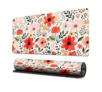 Hixingo Série Fleurs et Plantes Tapis de Souris XXL,Tapis de Souris Gamer, Tapis Souris avec Bords Cousus, Tapis de Souris en Base Antidérapante,Convient pour Gaming (900x400x3mm,Fleur 3)