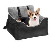 Hixingo Siège Auto pour Chiens Petits et Moyens, Réhausseur Auto pour Animal de Compagnie Lavable en Peluche avec Ceinture de Sécurité, Siège Auto Antidérapant pour Chien (Noir,55 * 50 * 35CM)