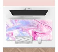 Hixingo Style Marbre Tapis de Souris XXL, Tapis de Souris Gamer, Tapis Souris avec Bords Cousus, 3D Tapis de Souris en Base Antidérapante, Convient pour Gaming, Maison (900x400x3mm,Rose)