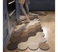 Hixingo Tapis Cuisine Antidérapant, 1 Pièce Rétro Absorbant Diatomite Tapis de Cuisine, Tapis Cuisine Devant Evier Lavable Tapis de Bain Tapis Vaisselle Tapis Douche (60x90cm,Marron)