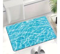 Hixingo Tapis de Bain Antidérapant Absorbant en Diatomite, Tapis Cuisine Salle de Bain à Sèche Rapide Lavable avec Ondulations de l'eau Bleu 3D, Entré Douche Vaisselle Paillasson (Bleu 8,40x60cm)