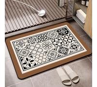 Hixingo Tapis de Bain Antidérapant Diatomite Absorbant Tapis de Douche Séchage Rapide Doormat d'Entré pour Salles de Bains, Cuisines, Chambres à Coucher, Eviers (Marron Vintage,60x90cm)