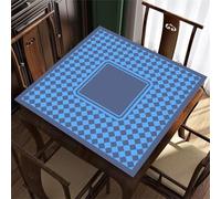 Hixingo Tapis de Mahjong 80x80cm, Tapis de Jeu Antidérapant Fin Antibruit, Tapis de Table Professionnel avec Dos en Caoutchouc et Sac de Transport, pour Dominos Cartes (Damier)