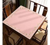 Hixingo Tapis de Mahjong Antidérapant Épais 80x80cmx2,5mm Tapis de Table de Jeu Professionnel Antibruit pour Dominos, Protège-Table, Fleur Sauvage (706A Rose Clair,1)