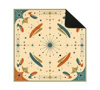 Hixingo Tapis de Mahjong Pliable et Portable 50-90cm l'art Milieu Siècle (Style 1,90x90cm)