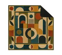 Hixingo Tapis de Mahjong Pliable et Portable 50-90cm l'art Milieu Siècle (Style 10,60x60cm)