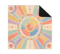 Hixingo Tapis de Mahjong Pliable et Portable 50-90cm l'art Milieu Siècle (Style 3,60x60cm)