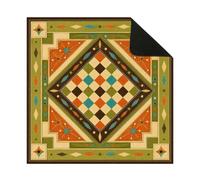 Hixingo Tapis de Mahjong Pliable et Portable 50-90cm l'art Milieu Siècle (Style 6,70x70cm)