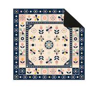 Hixingo Tapis de Mahjong Pliable et Portable 50-90cm l'art Milieu Siècle (Style 7,80x80cm)