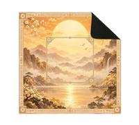 Hixingo Tapis de Mahjong Pliable et Portable Style de Peinture Chinoise (Automne,50x50cm)
