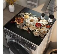 Hixingo Tapis de Protection pour Dessus de Machine à Laver, Housse de Machine à Laver Antidérapant et Résistant aux Rayures pour Buanderie Réfrigérateur et Cuisine (Blanc crème,60x60cm)