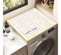 Hixingo Tapis de Protection pour Dessus de Machine à Laver, Housse de Machine à Laver Antidérapant et Résistant aux Rayures pour Buanderie Réfrigérateur et Cuisine (Moments heureux,50x50cm)