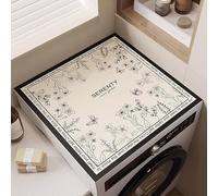 Hixingo Tapis de Protection pour Dessus de Machine à Laver, Housse de Machine à Laver Antidérapant et Résistant aux Rayures pour Buanderie Réfrigérateur et Cuisine (Blanc crème 1,40x60cm)