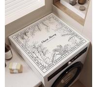 Hixingo Tapis de Protection pour Dessus de Machine à Laver, Housse de Machine à Laver Antidérapant et Résistant aux Rayures pour Buanderie Réfrigérateur et Cuisine (Blanc crème 7,65x90cm)