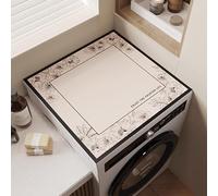 Hixingo Tapis de Protection pour Dessus de Machine à Laver, Housse de Machine à Laver Antidérapant et Résistant aux Rayures pour Buanderie Réfrigérateur et Cuisine (Crème à carreaux,60x65cm)