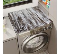 Hixingo Tapis de Protection pour Dessus de Machine à Laver, Housse de Machine à Laver Motif Bois 3D Antidérapant et Résistant pour Buanderie Réfrigérateur et Cuisine (Blanc cassé,50x60cm)