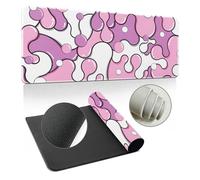 Hixingo Tapis de Souris XXL 3D Bulles Multicolores - Gamer avec Bords Cousus, Base Antidérapante pour Gaming (900x400x3mm, Rose)