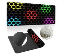 Hixingo Tapis de Souris XXL, 3D Couleur nid d'abeille, Tapis de Souris Gamer, Tapis Souris avec Bords Cousus, Tapis de Souris en Base Antidérapante Convient pour Gaming (1200x600x3mm,Coloré)