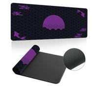 Hixingo Tapis de Souris XXL, 3D Imprimé Soleil Multicolore Tapis de Souris Gamer, Tapis Souris avec Bords Cousus, Tapis de Souris en Base Antidérapante Convient pour Gaming (Violet,800x300x3mm)