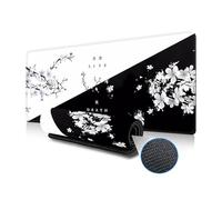 Hixingo Tapis de Souris XXL, 3D La Vie en Noir et Blanc Tapis de Souris Gamer, Tapis Souris avec Bords Cousus, Tapis de Souris en Base Antidérapante Convient pour Gaming (Sakura 7,900x400x3mm)