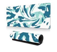 Hixingo Tapis de Souris XXL, Fluide Multicolore Tapis de Souris Gamer, Tapis Souris avec Bords Cousus, Tapis de Souris en Base Antidérapante Convient pour Gaming (Aqua,900x400x3mm)