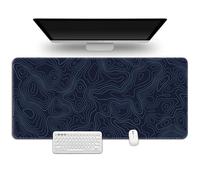 Hixingo Tapis de Souris XXL, Lignes de Contour Colorées Tapis de Souris Gamer, Tapis Souris avec Bords Cousus, Tapis de Souris en Base Antidérapante Convient pour Gaming (700x300x3mm,Marine)