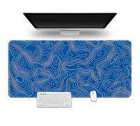 Hixingo Tapis de Souris XXL, Lignes de Contour Colorées Tapis de Souris Gamer, Tapis Souris avec Bords Cousus, Tapis de Souris en Base Antidérapante Convient pour Gaming (800x300x3mm,Bleu)