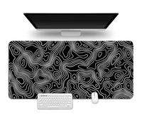Hixingo Tapis de Souris XXL, Lignes de Contour Colorées Tapis de Souris Gamer, Tapis Souris avec Bords Cousus, Tapis de Souris en Base Antidérapante Convient pour Gaming (900x400x3mm,Noir)