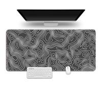 Hixingo Tapis de Souris XXL, Lignes de Contour Colorées Tapis de Souris Gamer, Tapis Souris avec Bords Cousus, Tapis de Souris en Base Antidérapante Convient pour Gaming (700x300x3mm,Gris)
