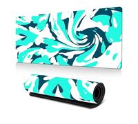 Hixingo Tapis de Souris XXL, Tourbillon Multicolore Tapis de Souris Gamer, 3D Tapis Souris avec Bords Cousus, Tapis de Souris en Base Antidérapante Convient pour Gaming (Aqua,800x300x3mm)