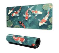 Hixingo Tapis de Souris XXL/XL/L, 3D Imprimé Carpe Tapis de Souris Gamer, Accessoire Bureau avec Bords Cousus, Mouse Pad en Base Antidérapante, Convient pour Gaming (Décor 4,800x300x3mm)