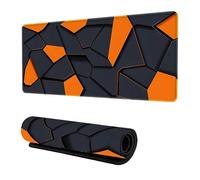 Hixingo Tapis de Souris XXL/XL/L, 3D Style Technologique Tapis de Souris Gamer, Accessoire Bureau avec Bords Cousus, Mouse Pad en Base Antidérapante, Convient pour Gaming (Orange,700x300x3mm)