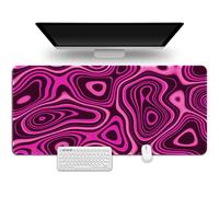 Hixingo Tapis de Souris XXL/XL/L, Impression de Graffiti Abstrait Tapis de Souris en Base Antidérapante, Tapis de Souris Gamer, Tapis Souris avec Bords Cousus Abstrait (Rose,1200x600x3mm)