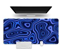 Hixingo Tapis de Souris XXL/XL/L, Impression de Graffiti Abstrait Tapis de Souris en Base Antidérapante, Tapis de Souris Gamer, Tapis Souris avec Bords Cousus Abstrait (Bleu,1200x600x3mm)