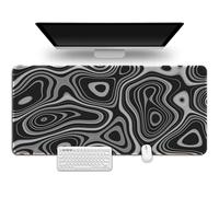 Hixingo Tapis de Souris XXL/XL/L, Impression de Graffiti Abstrait Tapis de Souris en Base Antidérapante, Tapis de Souris Gamer, Tapis Souris avec Bords Cousus Abstrait (Noir,900x400x3mm)