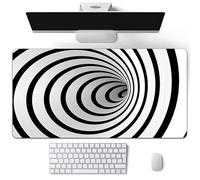 Hixingo Tapis de Souris XXL/XL/L, Tapis de Souris Gamer, 3D Illusions d'optique Tapis Souris avec Bords Cousus, Tapis de Souris en Base Antidérapante Convient (Tourbillon,600x300x3mm)